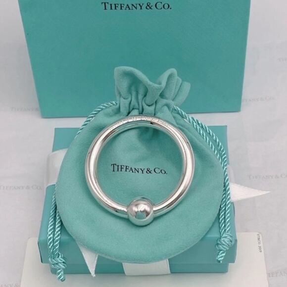 Tiffany & Co. Baby Rattle Sterling Silver 925 W/Tiffany Gift Pouch, Bag & Box - Picture 9 of 11
